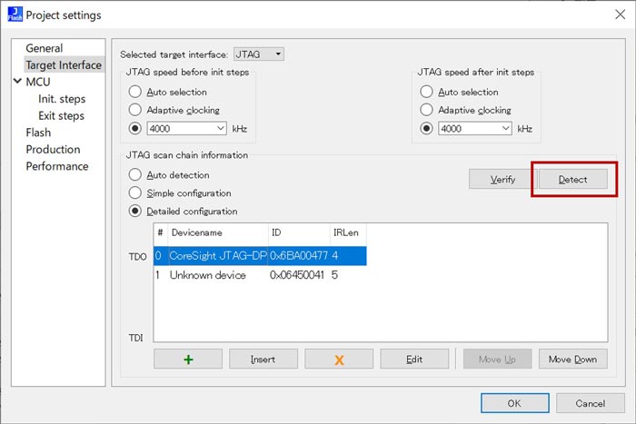 JTAG Detailes config
