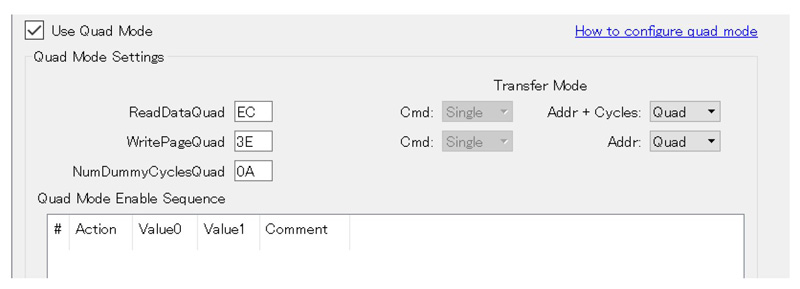 Quad Enable Setting